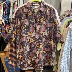 Artistic Patterned Men's Casual Shirt. This is a very BIG medium.